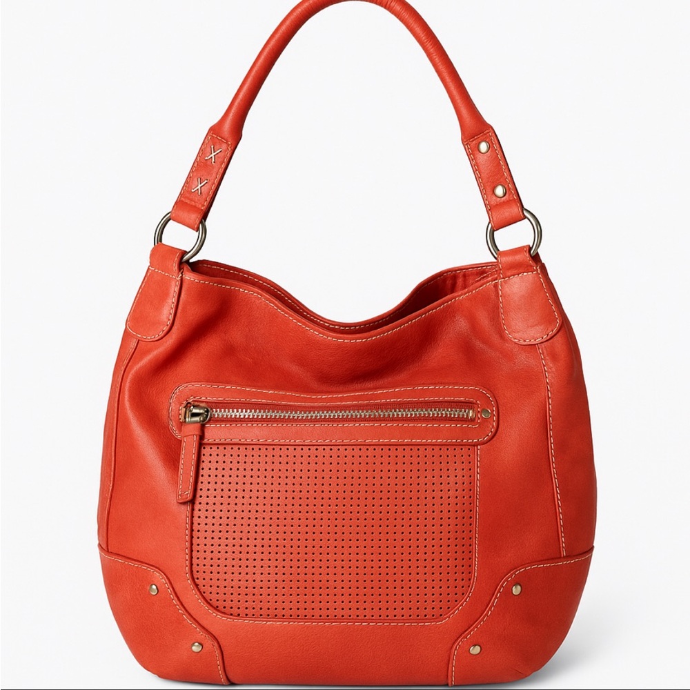 Fossil Red Leather Hobo Bag with Slouchy Style Vintage rare